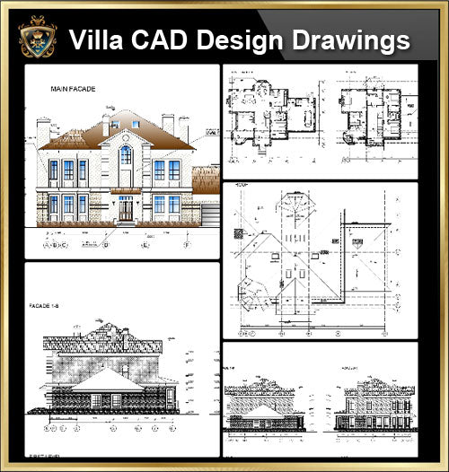 villa plan autocad file