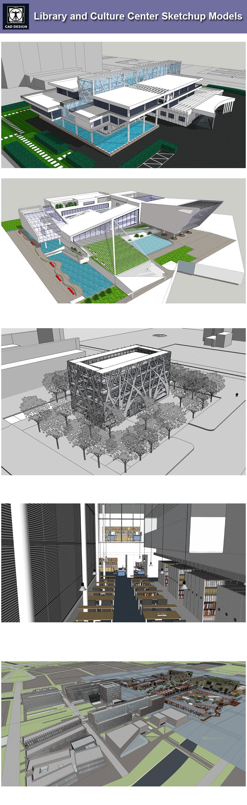 Download 15 Library Sketchup 3D Models(*.skp file format).