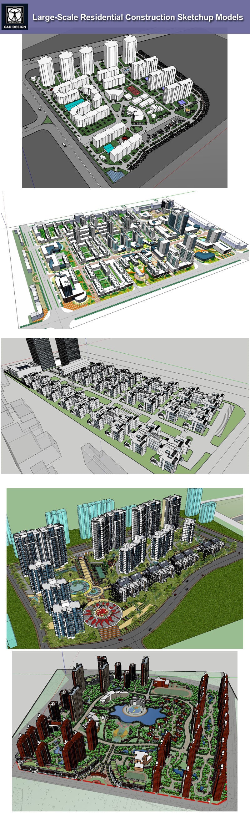 【10 Large-Scale Residential Construction and Landscape Sketchup Models】