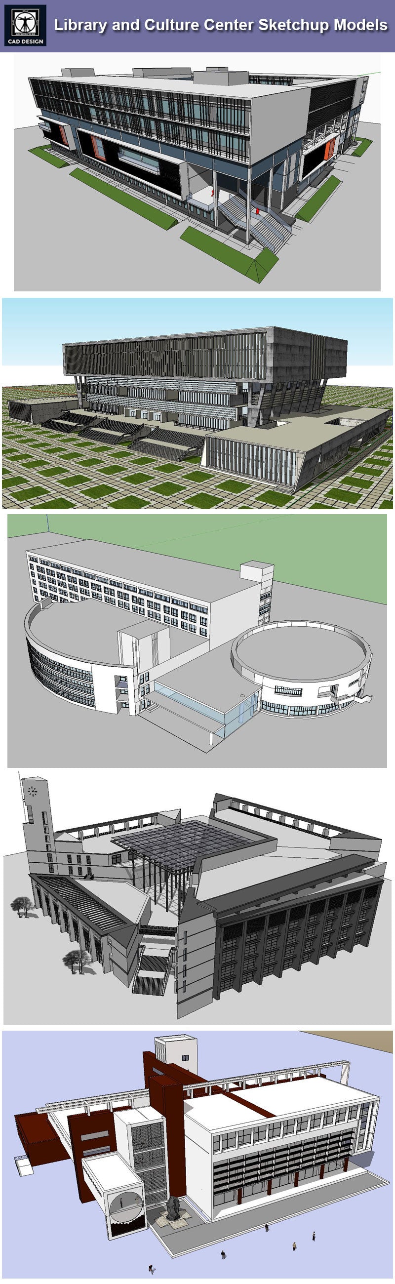 Download 15 Library Sketchup 3D Models(*.skp file format).