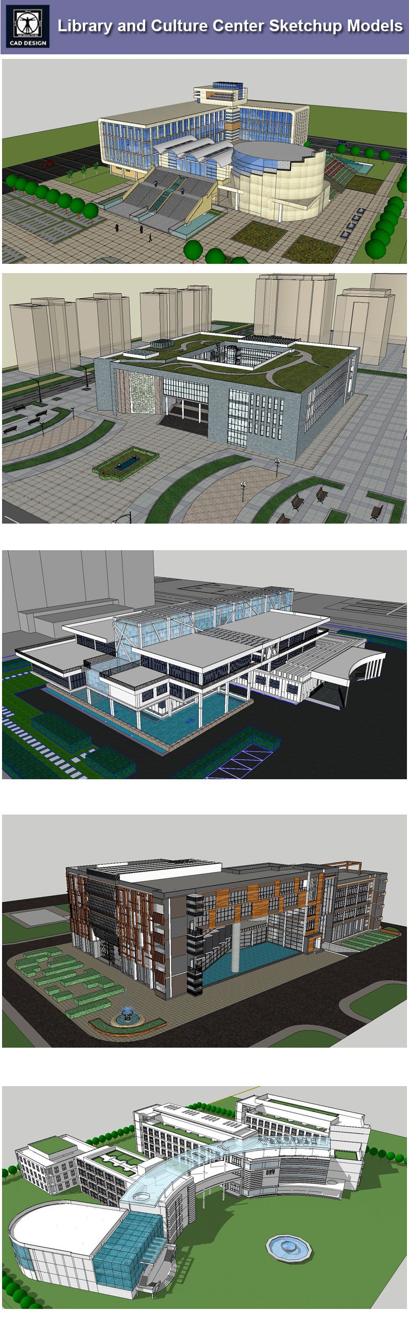 Download 15 Library Sketchup 3D Models(*.skp file format).