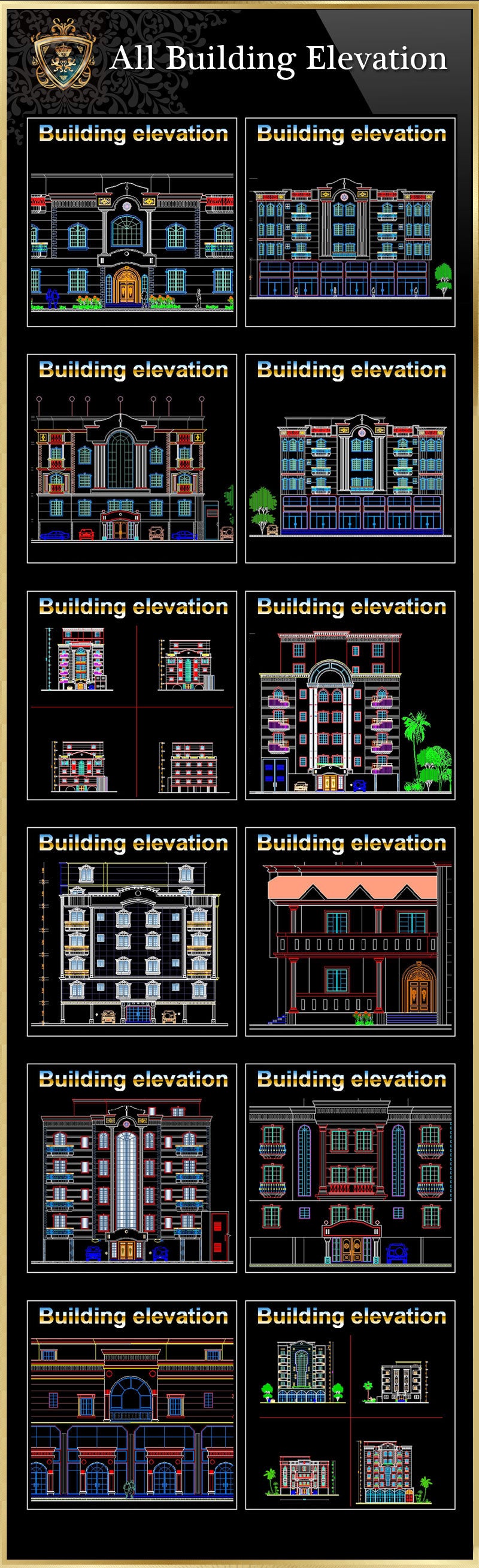 【All Building Elevation CAD Drawing Collections】(Best Collections!!)