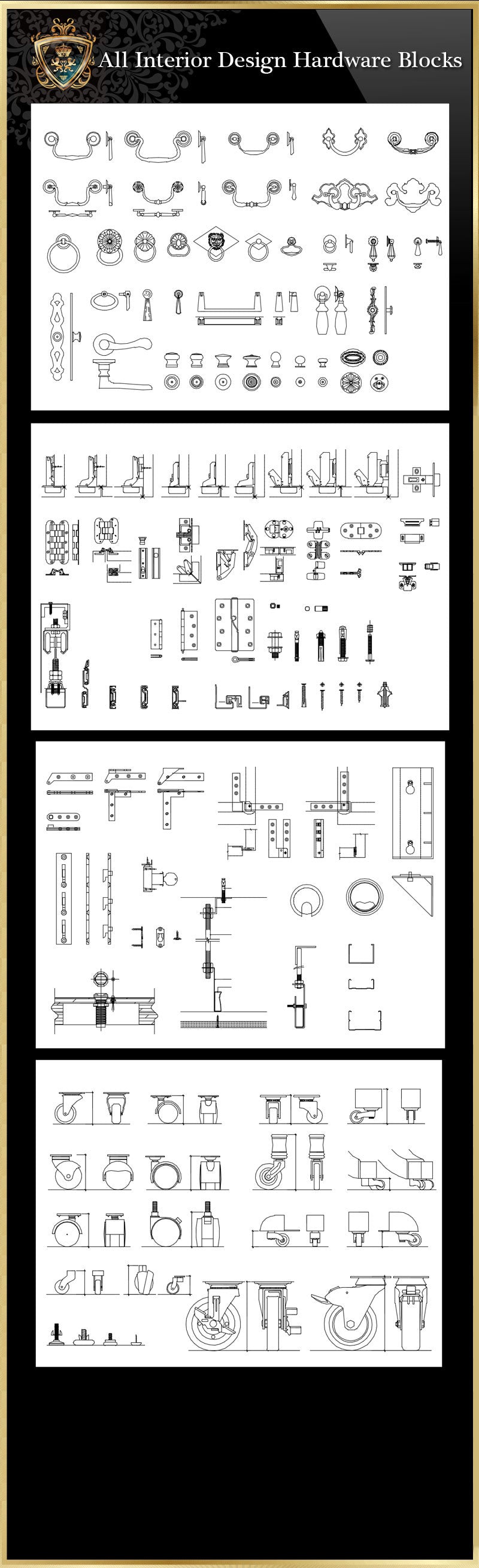 All Interior Design Hardware CAD blocks