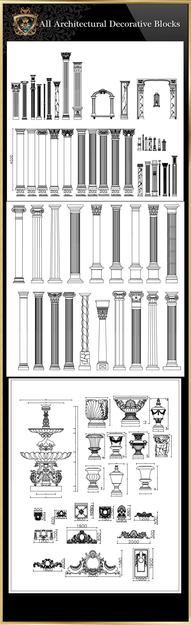 All Architectural decorative blocks  Architecture Decoration Drawing,Decorative Elements,Architecture DecorationDrawing,Architecture Decor,Interior Decorating