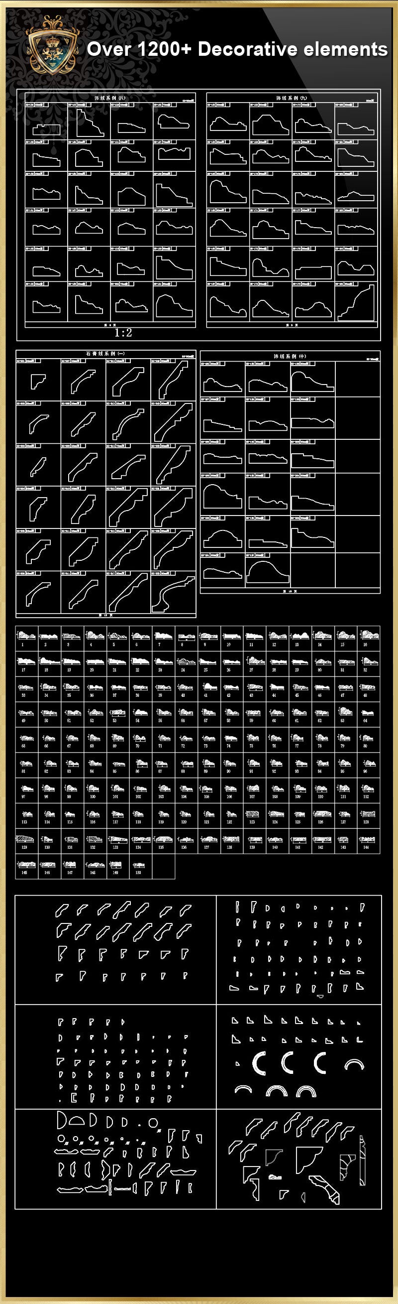 Over 1200+ Decorative Elements,Skirting Board,Corner Post,Neoclassicism Decor,Baroque,Rococo,Door Trim