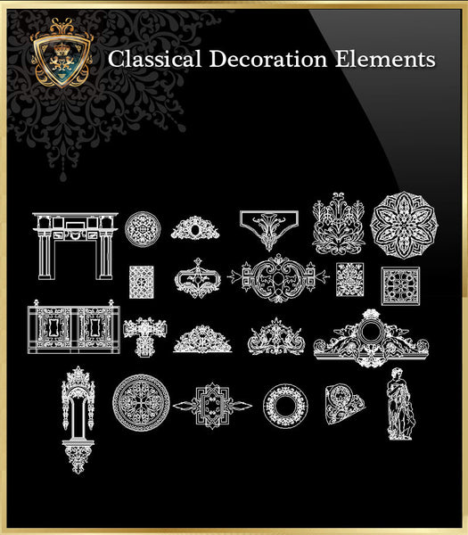 Free Classical Decoration Blocks V.8 – CAD Design | Free CAD Blocks