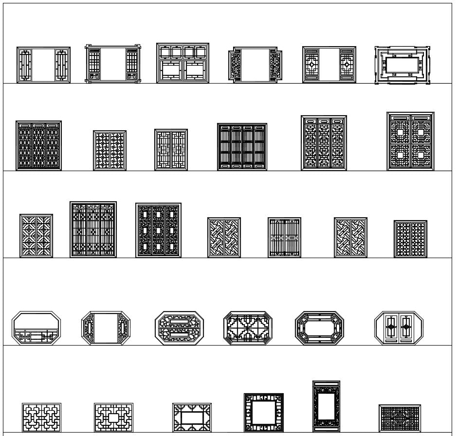 All Chinese Decoration Elements CAD blocks