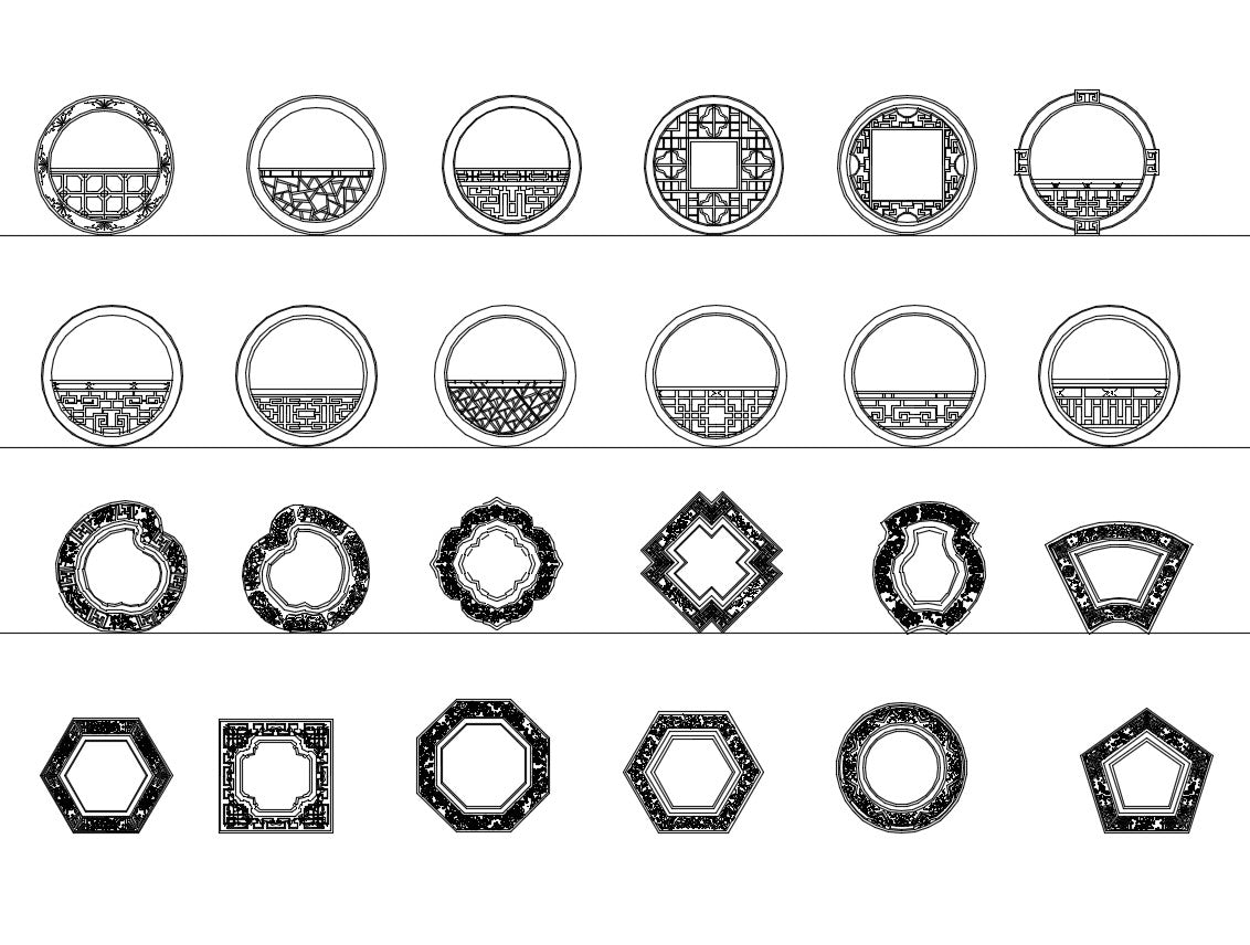 All Chinese Decoration Elements CAD blocks