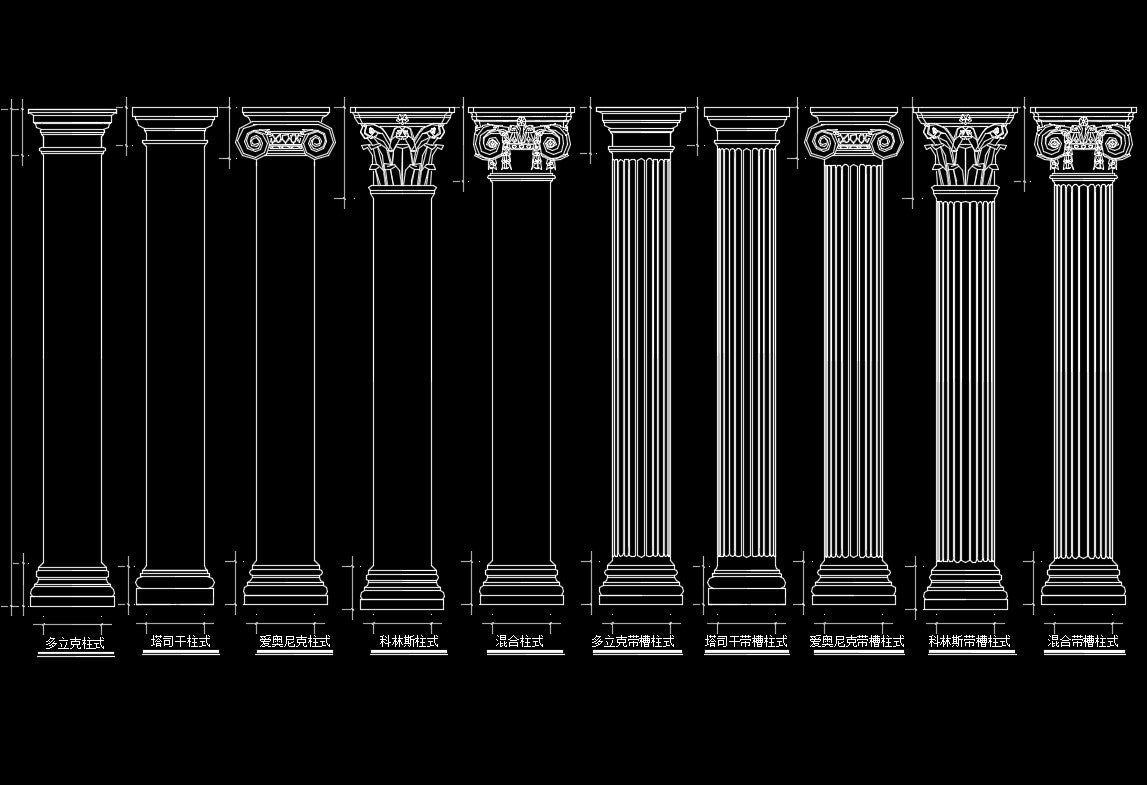 Чертеж колонны автокад