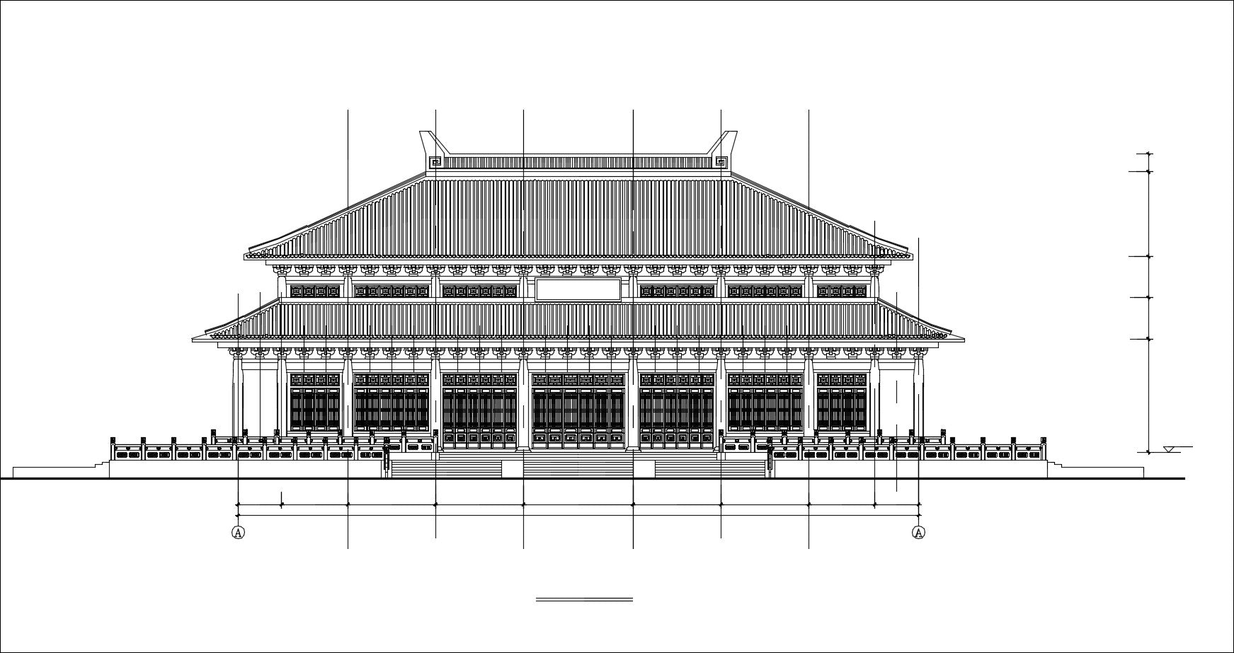  Chinese Architecture CAD Drawings(Grand Hall -Chinese Temple)