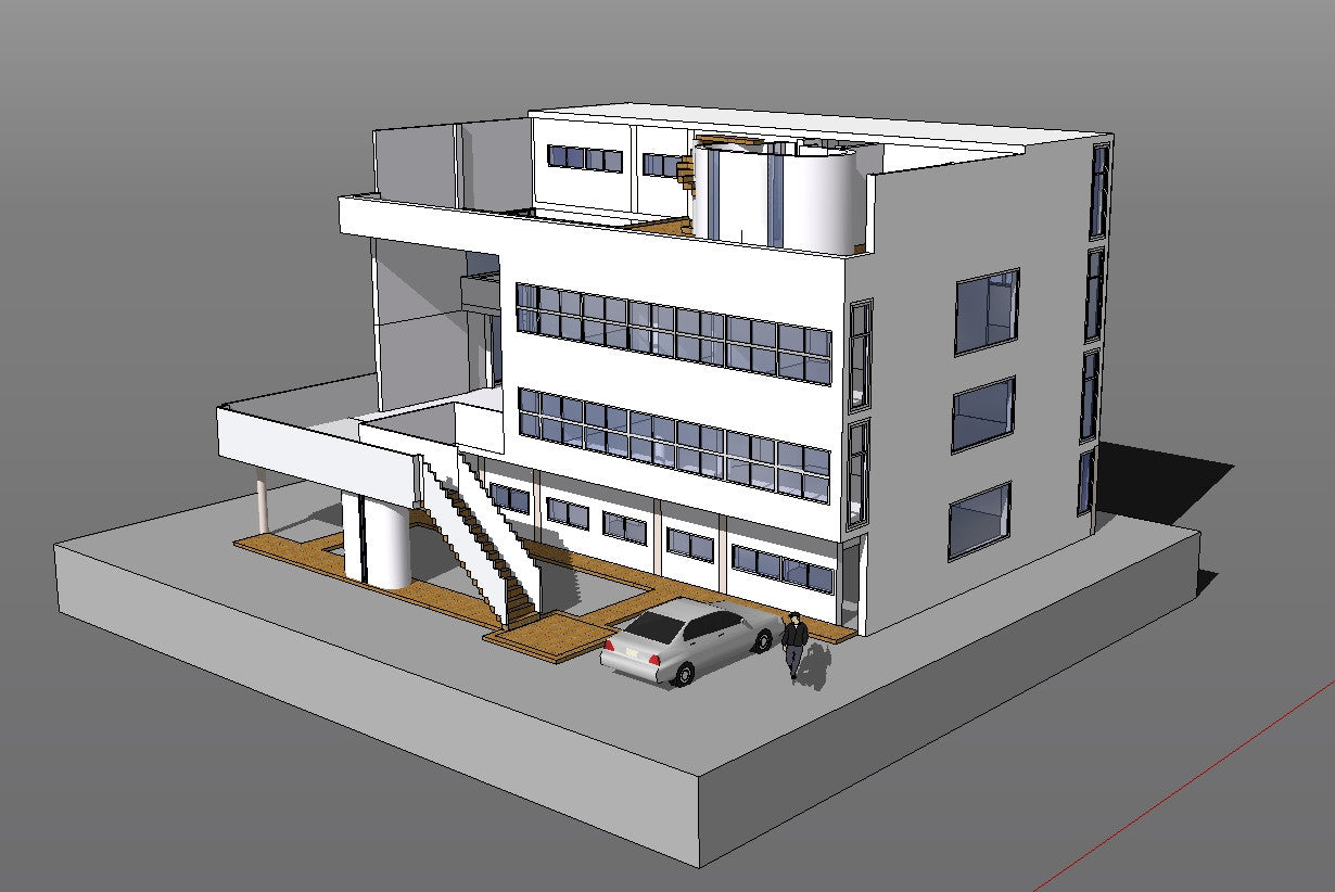 Sketchup 3d Architecture Models Villa Steinle Corbusier Cad Design