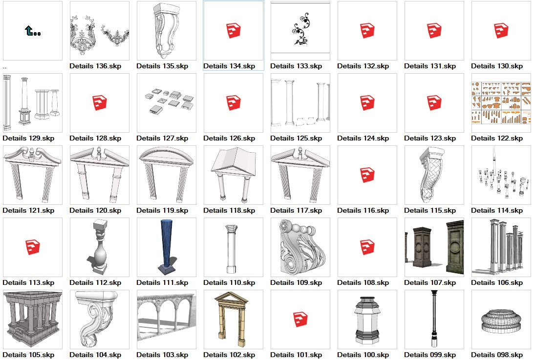 European Architecture Elements 3D Models-Sketchup 3D Models