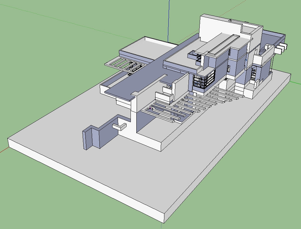 Sketchup 3D  Architecture models Cascade house  3d  CAD  