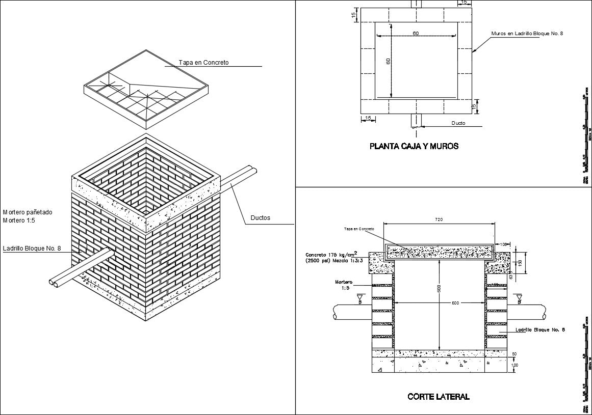 Free Construction Detail Of Box Paso Electric Under Ground Cad Design Free Cad Blocks Drawings Details