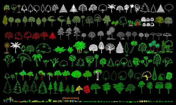 free download cad blocks trees and plants