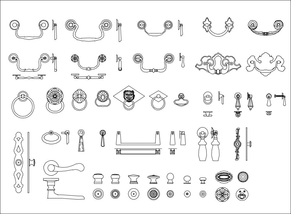 All Interior Design Hardware CAD blocks