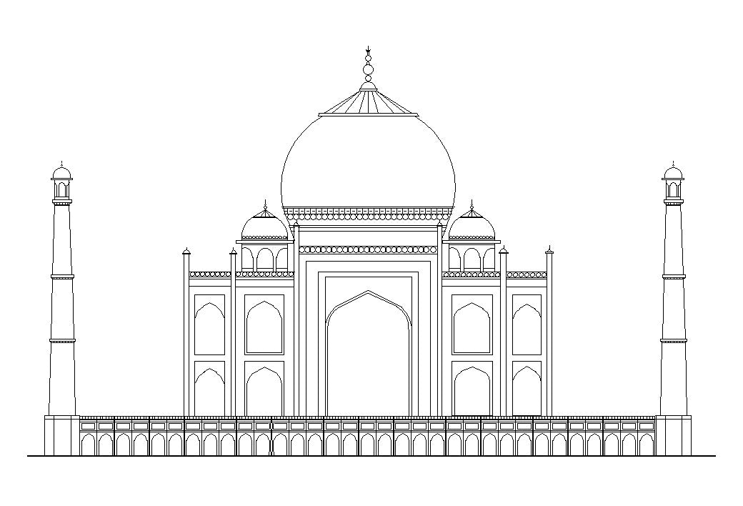 DRAW TAJ MAHAL COLORING PAGES FOR KIDS | TAJ MAHAL DRAWING & COLORING FO...  | Taj mahal drawing, Colorful drawings, Taj mahal