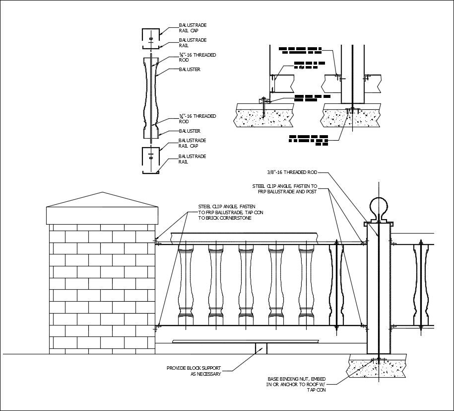 Free CAD Details-Balustrade-Installation – CAD Design | Free CAD Blocks ...