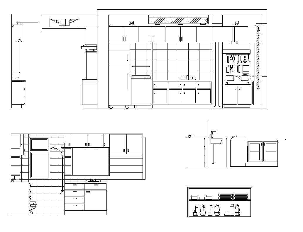 Kitchen Elevation Cad Design Free Cad Blocksdrawingsdetails