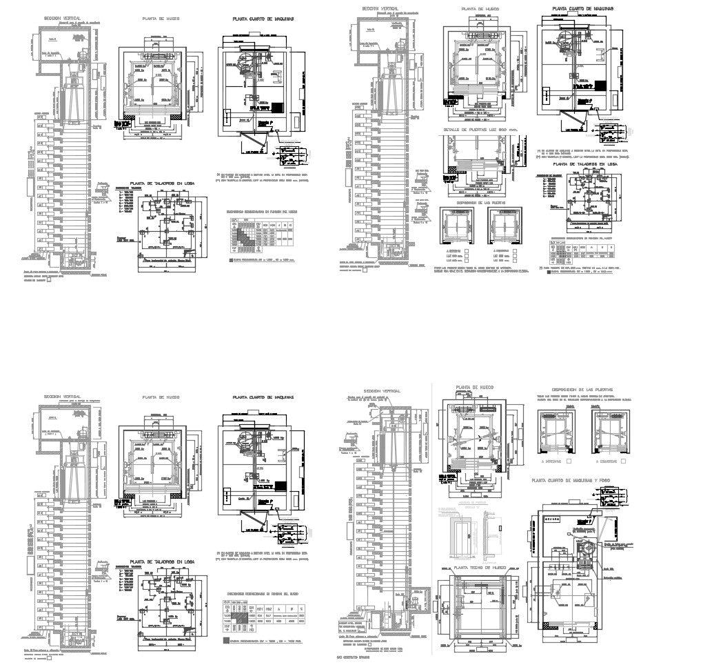 Detail drawing blocks of elevators design