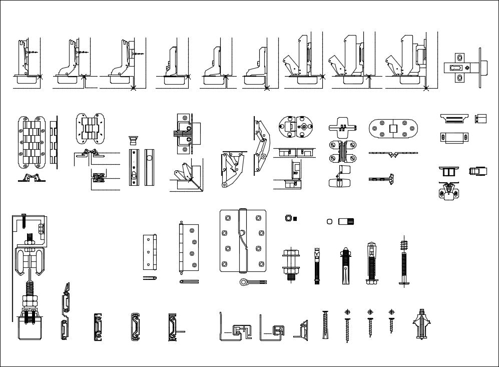 All Interior Design Hardware CAD blocks