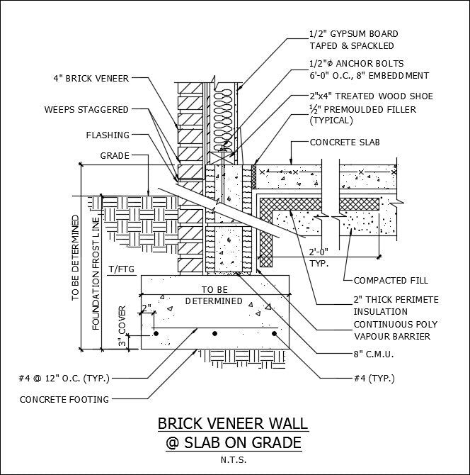 Free Cad Details Brick Veneer Wall Slab Cad Design