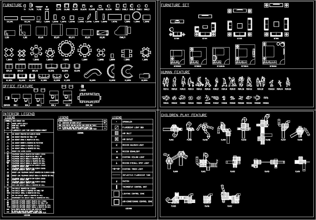 Autocad Blocks Set  CAD Design Free CAD Blocks Drawings 