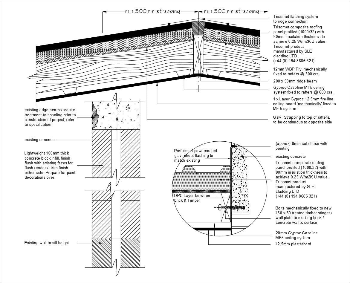 Roof Wall Section Details Download Cad Details Autocad