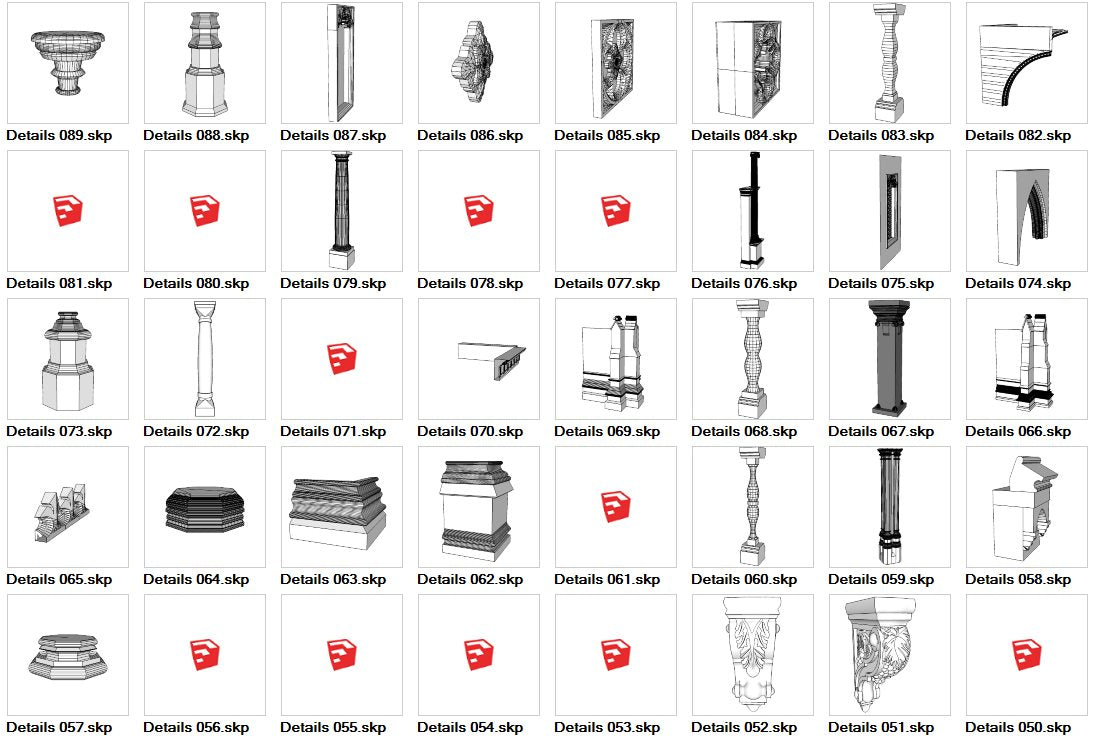 European Architecture Elements 3D Models Sketchup 3D Models CAD