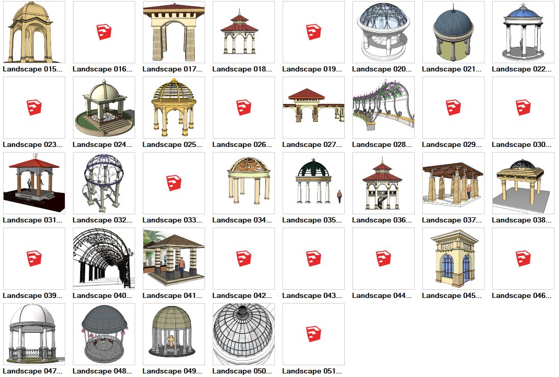 European Pavilion 3D Models-Sketchup 3D Models