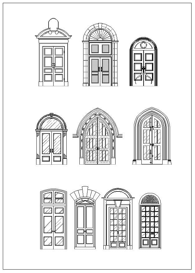Ornamental Door & Window Bundle – CAD Design | Free CAD Blocks,Drawings