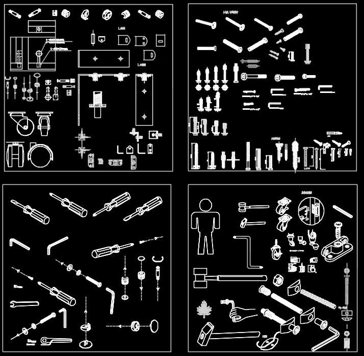 Over 2000 Hardware Accessories CAD Blocks-Home Hardware Accessories,Accessories, Parts & Hardware