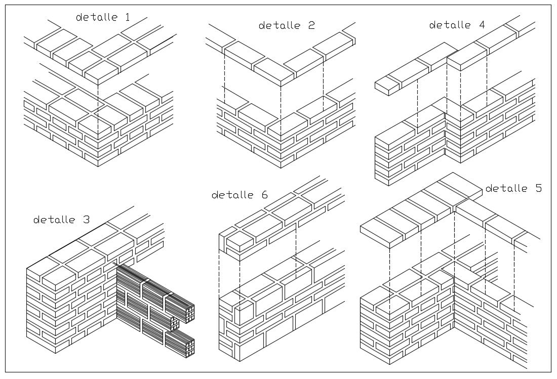 Connection of Walls Joint with Isometric view design drawing