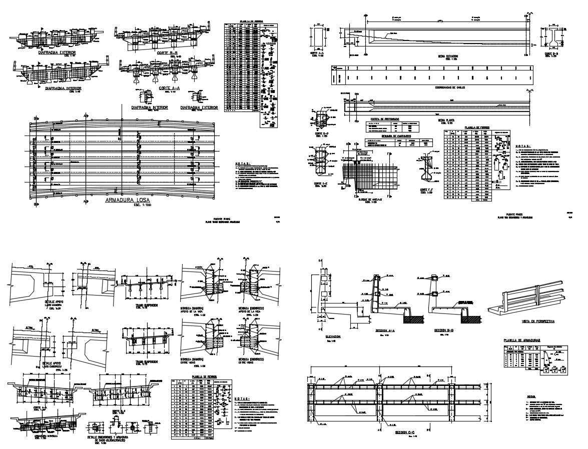  Bridge Structure Detail .The architecture layout plan and elevation plan of Concrete Bridge also detailing of construction design about bridge in autocad format.