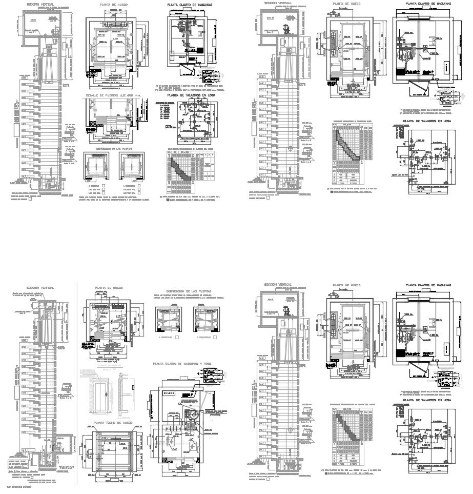 Detail drawing blocks of elevators design
