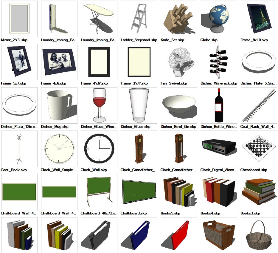  Sketchup  Interior Objects 3D  models download CAD Design 
