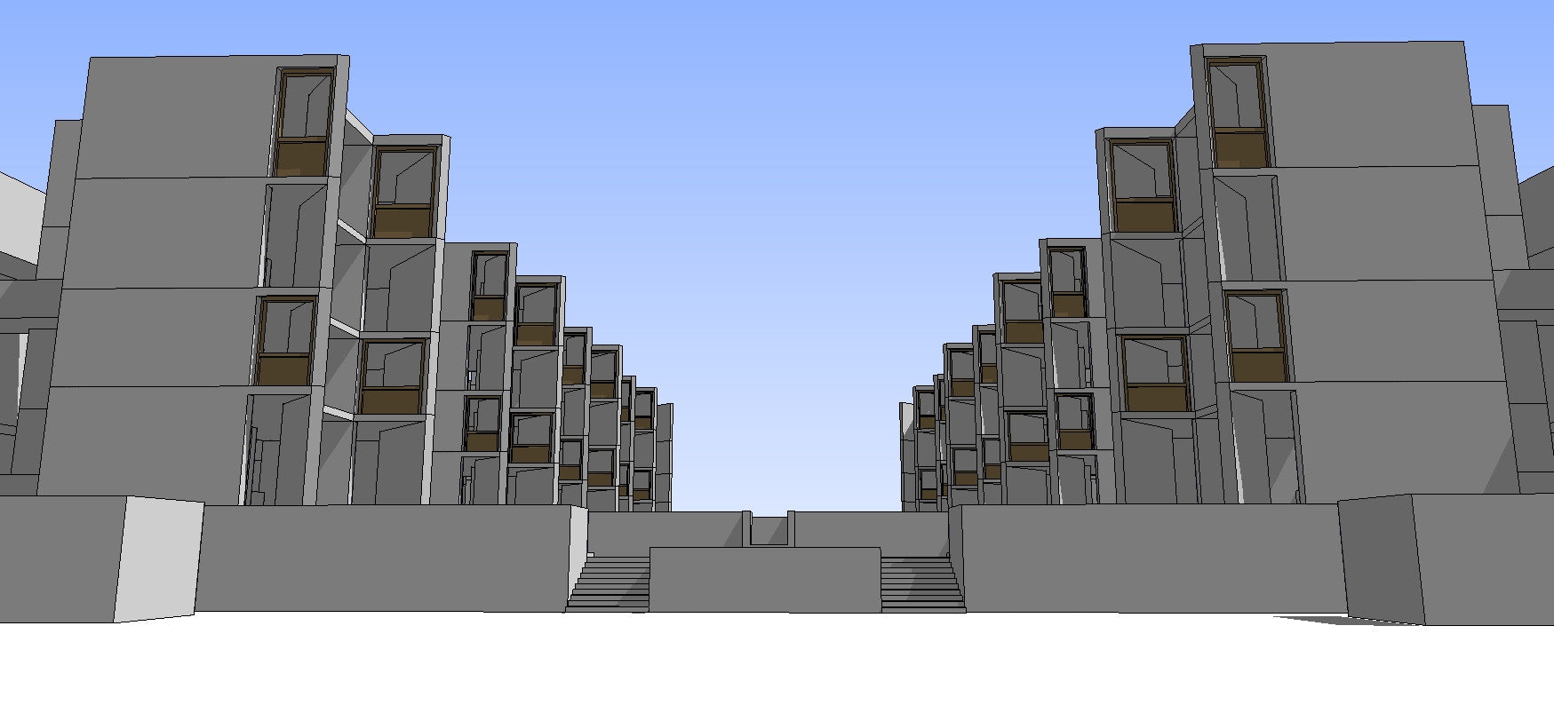 Salk institute - louis kahn in AutoCAD, CAD (209.84 KB)