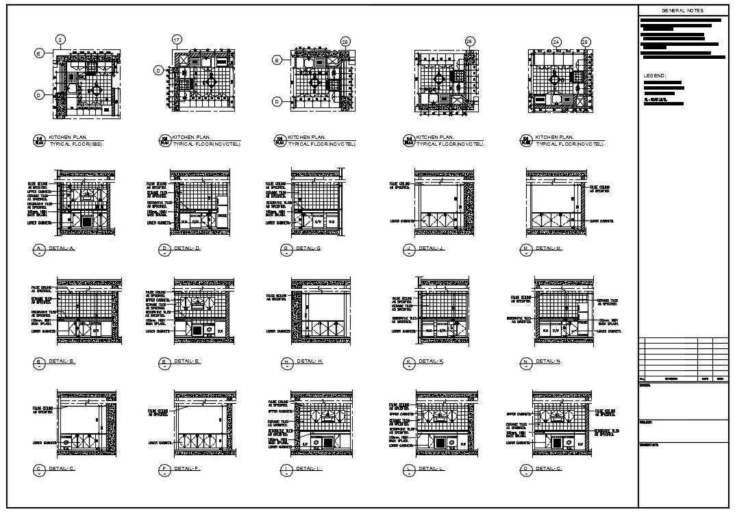 Detail drawing of kitchen design drawing