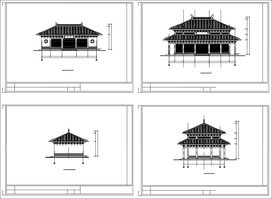  Chinese Architecture CAD Drawings(Grand Hall -Chinese Temple)