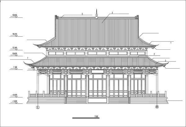 Chinese Architecture CAD Drawings(Grand Hall of Chinese Temple) – CAD