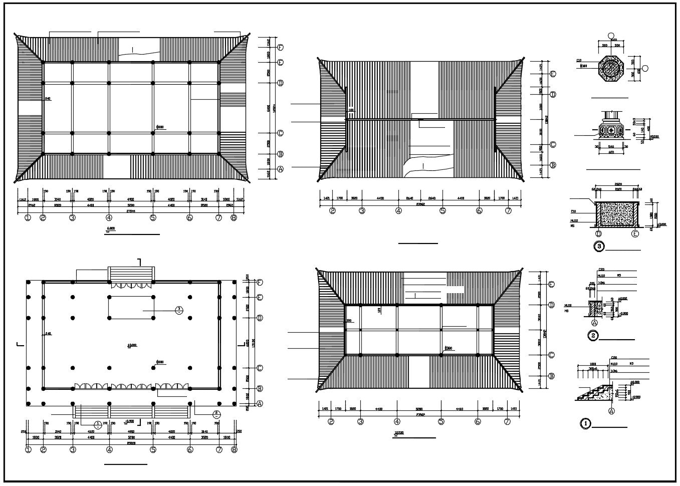 Chinese Architecture CAD Drawings(Grand Hall -Chinese Temple)