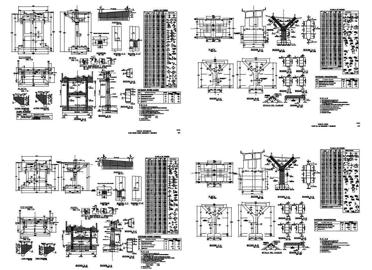  Bridge Structure Detail .The architecture layout plan and elevation plan of Concrete Bridge also detailing of construction design about bridge in autocad format.