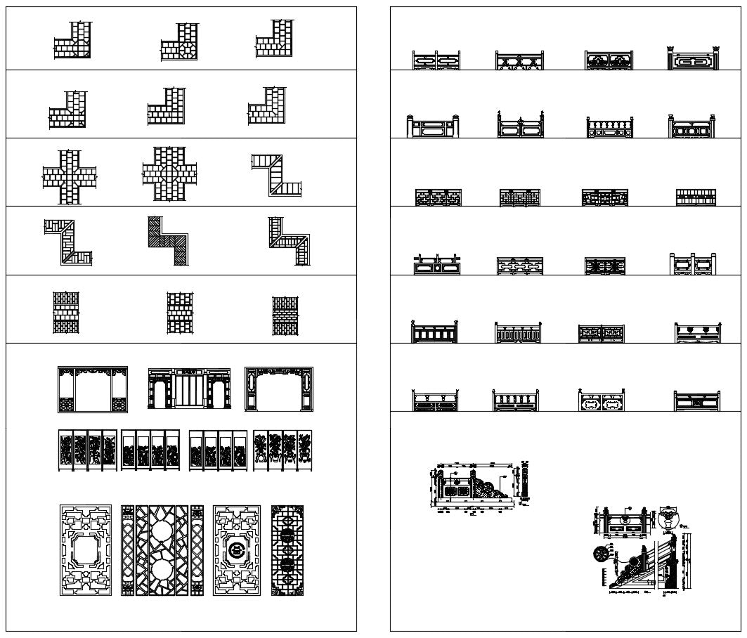 Over 500+ Chinese Decorative elements-Frame,Pattern,Border,Door,Windows,Roof,Lattice,Carved Wood