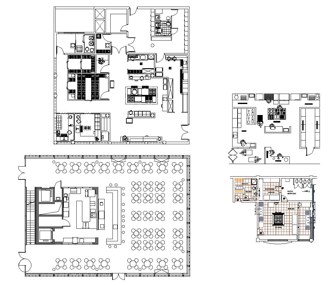  Restaurant blocks and plans CAD Design Free CAD Blocks 