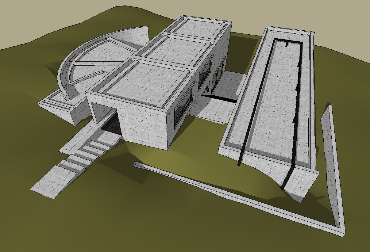 Sketchup 3D Architecture models Koshino House Tadao Ando 