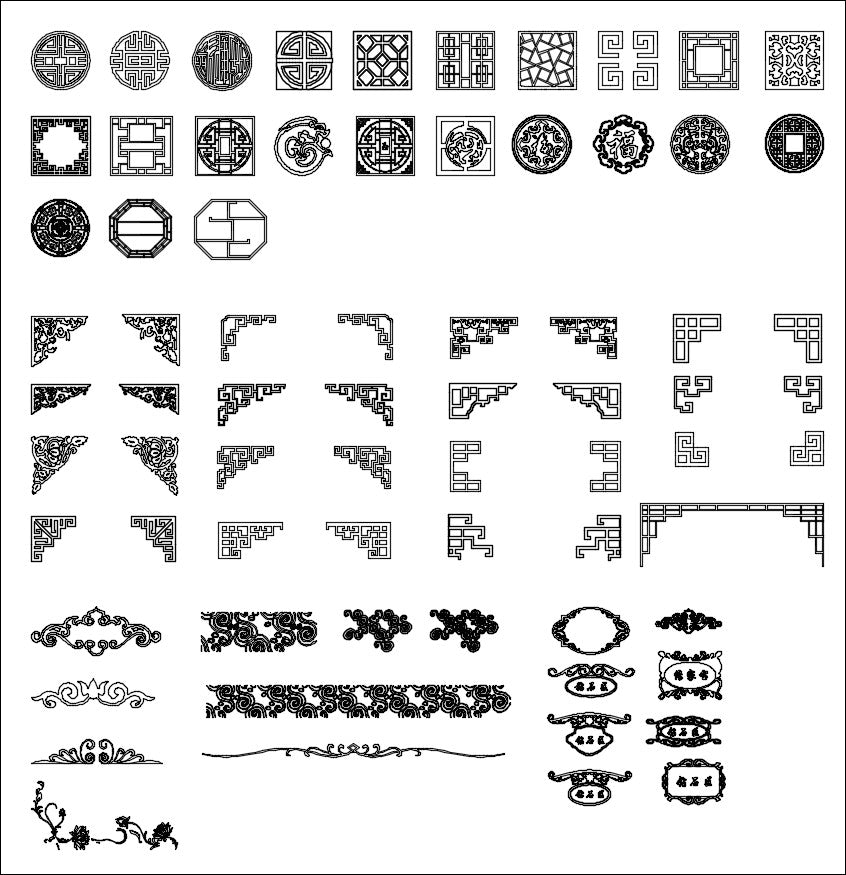 All Chinese Carved CAD Elements V.1