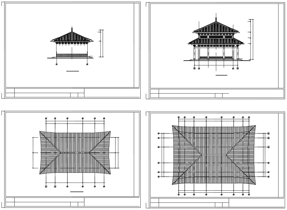  Chinese Architecture CAD Drawings(Grand Hall -Chinese Temple)