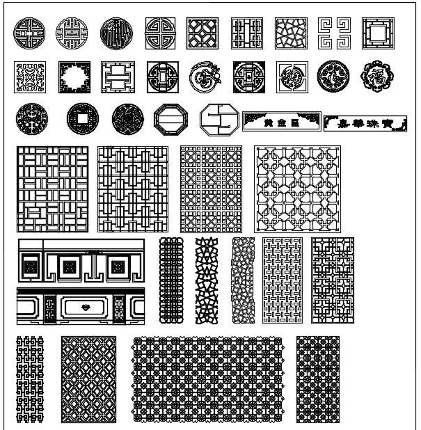 Over 500+ Chinese Decorative elements-Frame,Pattern,Border,Door,Windows,Roof,Lattice,Carved Wood