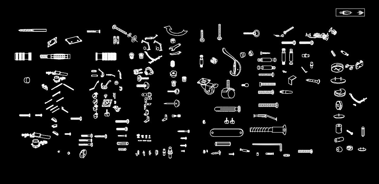 Over 2000 Hardware Accessories CAD Blocks-Home Hardware Accessories,Accessories, Parts & Hardware