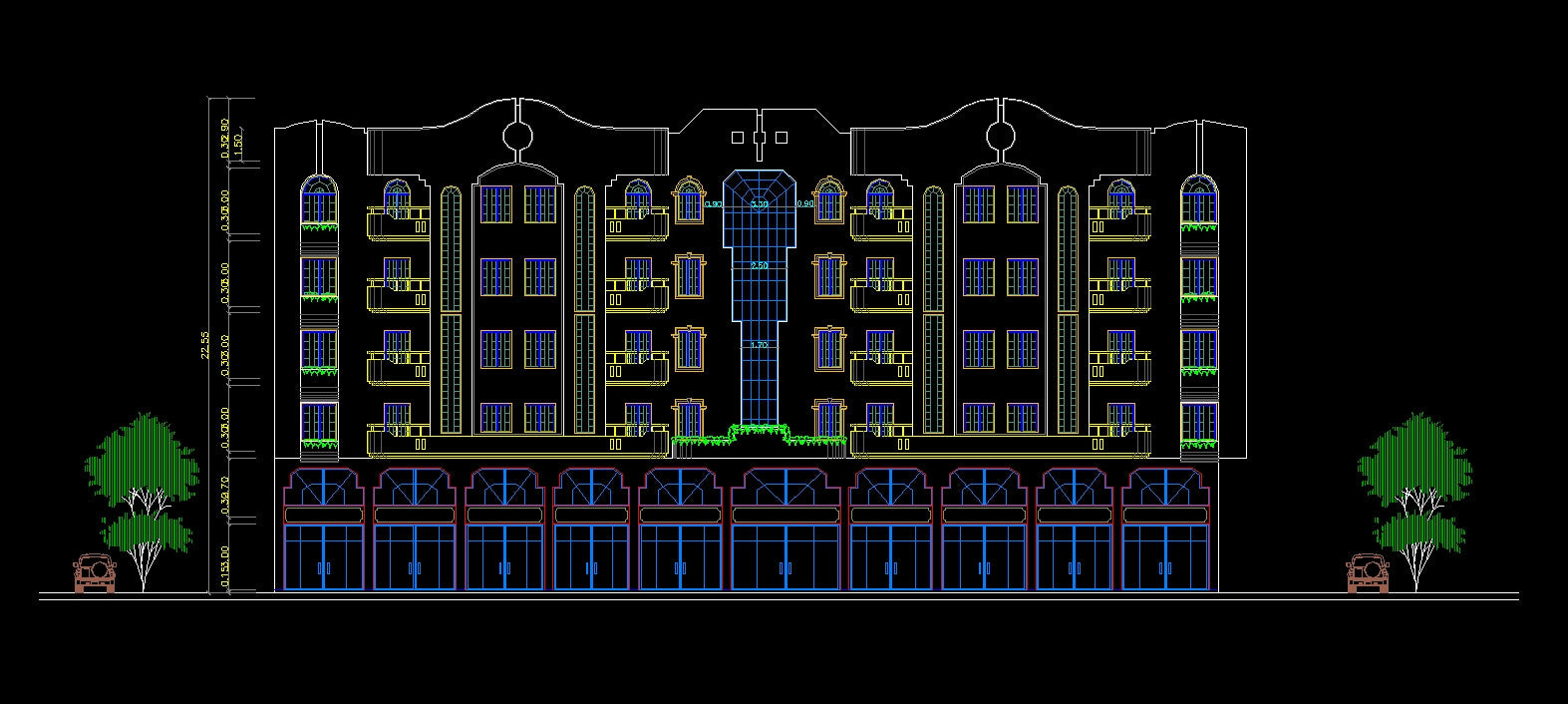 Building Elevation 13 – CAD Design | Free CAD Blocks,Drawings,Details